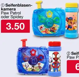 Woolworth ⑪Seifenblasen- kamera Paw Patrol oder Spidey Angebot
