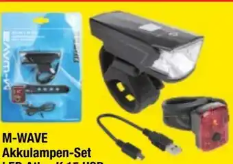 Maximarkt M-Wave Akkulampen-Set LED Atlas K 15 USB Angebot