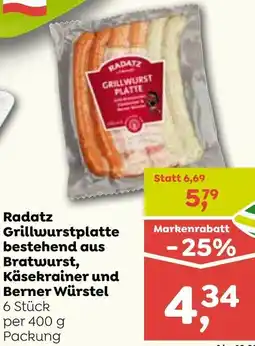 ADEG Radatz Grillwurstplatte bestehend aus Bratwurst, Käsekrainer und Berner Würstel Angebot
