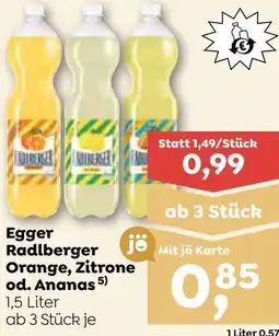 ADEG Egger Radlberger Orange, Zitrone od. Ananas Angebot