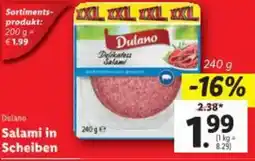 Lidl Dulano Salami in Scheiben Angebot