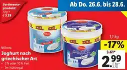 Lidl Milbona Joghurt nach griechischer Art Angebot