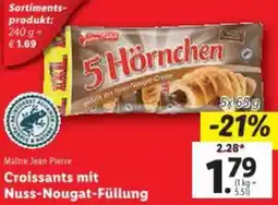 Lidl Maltre Jean Pierre Croissants mit Nuss-Nougat-Füllung Angebot