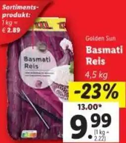 Lidl Golden Sun Basmati Reis Angebot