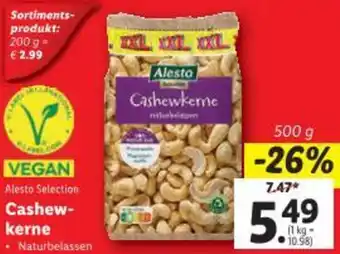 Lidl Alesto Selection Cashew- kerne Angebot