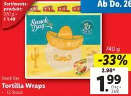 Lidl Snack Day Tortilla Wraps Angebot