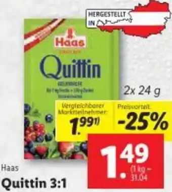 Lidl Haas Quittin 3:1 Angebot