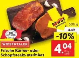 Lidl Frische Karree- oder Schopfsteaks mariniert Angebot