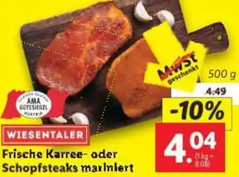 Lidl Frische Karree- oder Schopfsteaks mariniert Angebot