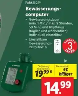 Lidl Bewässerungs- computer Angebot