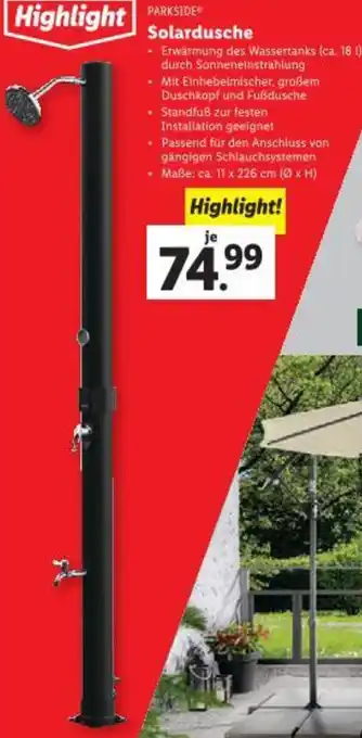 Lidl Solardusche Angebot