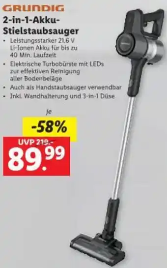 Lidl GRUNDIG 2-in-1-Akku- Stielstaubsauger Angebot