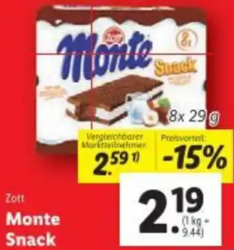 Lidl Zott Monte Snack Angebot