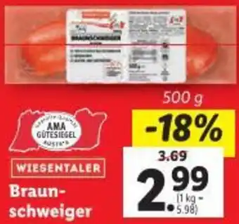 Lidl Braun- schweiger Angebot