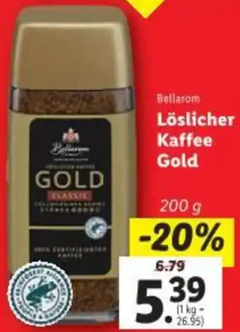 Lidl Bellarom Löslicher Kaffee Gold Angebot
