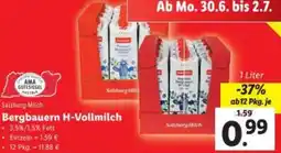 Lidl Salzburg Milch Bergbauern H-Vollmilch Angebot