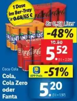 Lidl Coca-Cola Cola, Cola Zero oder Fanta Angebot