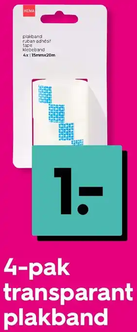 HEMA 4-pak transparant plakband Angebot