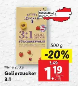 Lidl Wiener Zucker Gelierzucker 3:1 Angebot