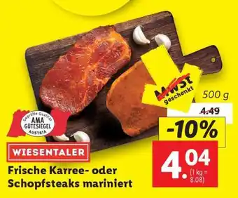 Lidl WIESENTALER Frische Karree- oder Schopfsteaks mariniert Angebot