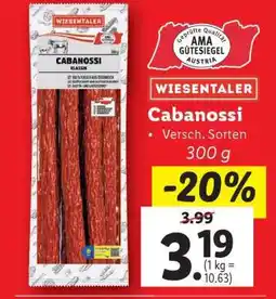 Lidl Wiesentaler Cabanossi Angebot