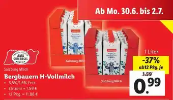 Lidl Bergbauern H-Vollmilch Angebot