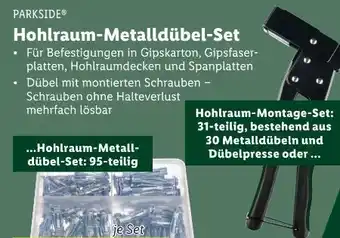 Lidl Parkside Hohlraum-Metalldübel-Set Angebot