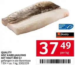 Transgourmet Quality msc kabeljauloins mit haut Angebot