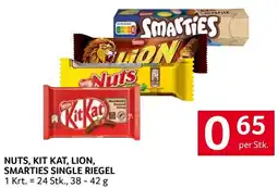Transgourmet Nuts, Kitkat, Lion, Smarties single riegel Angebot