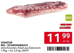 Transgourmet Vonatur Bio Schweinsbauch Angebot