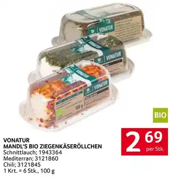 Transgourmet Vonatur Mandl's Bio Ziegenkäseröllchen Angebot