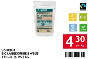 Transgourmet Vonatur Bio Langkornreis Weiss Angebot