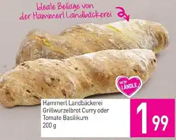 Sutterlüty Hammerl Landbäckerei Grillwurzelbrot Curry oder Tomate Basilikum Angebot