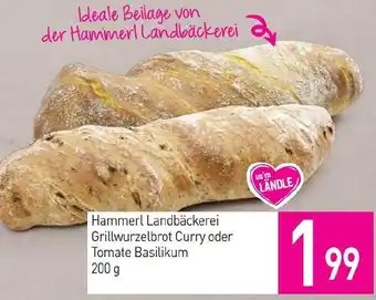 Sutterlüty Hammerl Landbäckerei Grillwurzelbrot Curry oder Tomate Basilikum Angebot