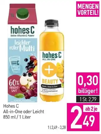 Sutterlüty Hohes C All-in-One oder Leicht Angebot