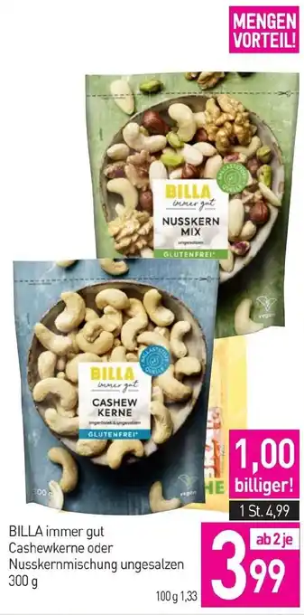 Sutterlüty Billa immer gut cashewkerne oder nusskernmischung ungesalzen Angebot