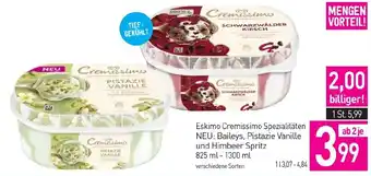 Sutterlüty Eskimo Cremissimo Spezialitäten NEU: Baileys, Pistazie Vanille und Himbeer Spritz Angebot