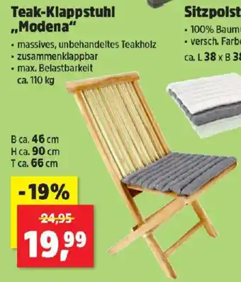 Thomas Philipps Teak Klappstuhl ,,Modena" Angebot