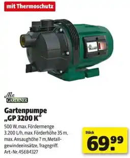 Hagebau Mr. Gardener Gartenpumpe GP 3200 K Angebot