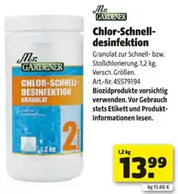 Hagebau Mr. Gardener Chlor Schnell desinfektion Angebot