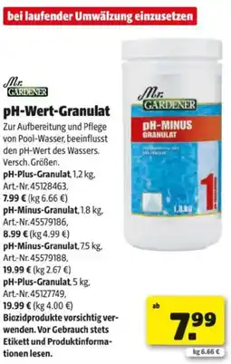 Hagebau Mr. Gardener pH-Wert-Granulat Angebot