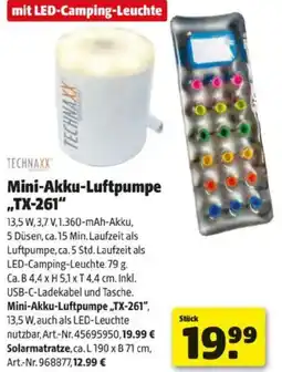 Hagebau Mini Akku Luftpumpe TX-261 Angebot