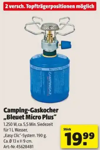 Hagebau Camping Gaskocher Bleuet Micro Plus Angebot
