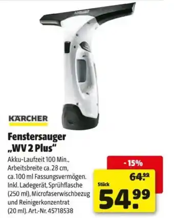Hagebau Kärcher Fenstersauger WV 2 Plus Angebot