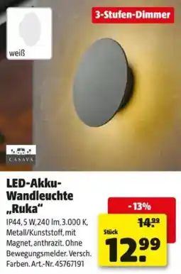 Hagebau LED-Akku- Wandleuchte Ruka Angebot