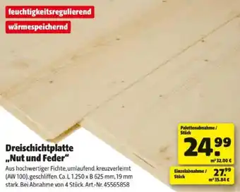 Hagebau Dreischichtplatte Nut und Feder Angebot