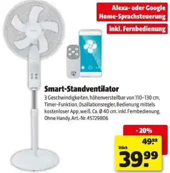 Hagebau Smart-Standventilator Angebot