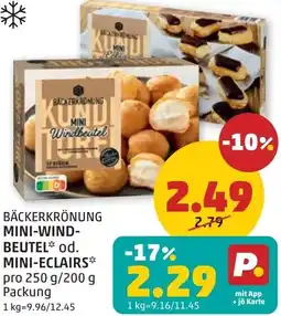 PENNY Backerkronung Mini Wind Beutel od. Mini Eclairs Angebot
