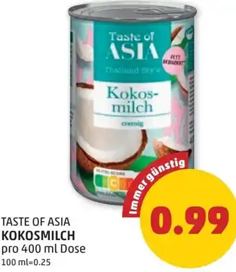PENNY Taste of asia kokosmilch Angebot