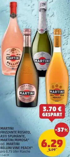 PENNY Martini frizzante rosato, asti spumante, martini mimosa od. martini bellini vine peach Angebot